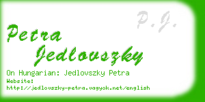 petra jedlovszky business card